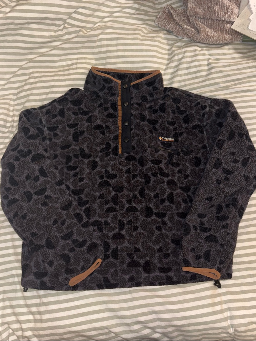 Columbia Helvetia Leopard Sherpa Fleece Half Snap Pullover!